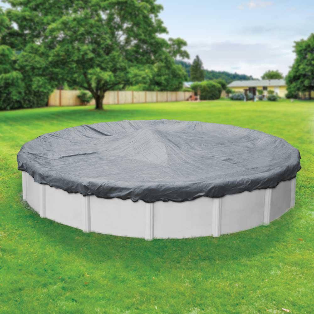 Gray 28 ft. Round Winter Pool Cover H334226