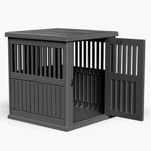 Dog Crate Furniture End Table with Lockable Latch O76858