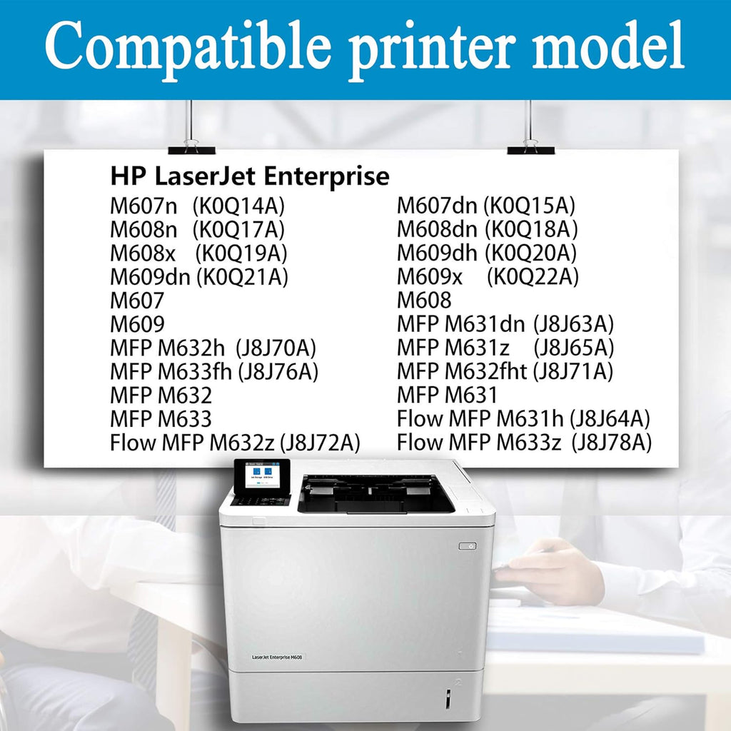 3 Pack Black Toner Cartridge for HP Enterprise M631 MFP M633fh M608dn M608x Flow MFP M632z Printer F714033