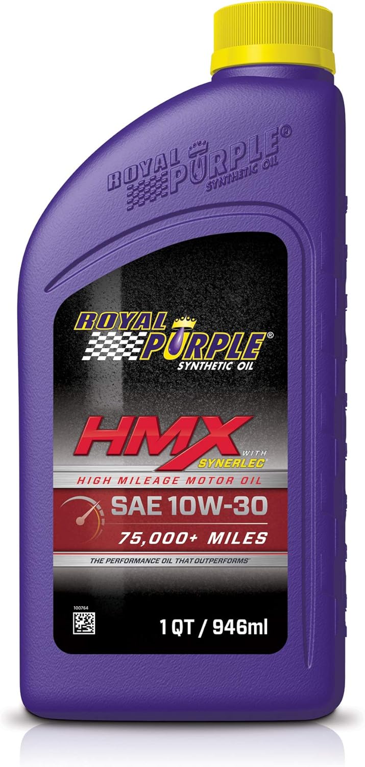 Royal Purple High-Mileage Synthetic Motor Oil - 1 Quart, Case of 6, Pack of 2 R2111