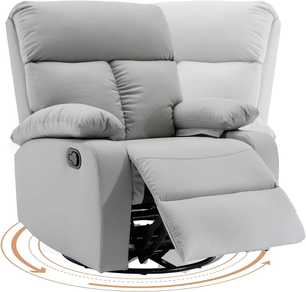 Small 360° Swivel Rocking Recliner with Adjustable Footrest V202