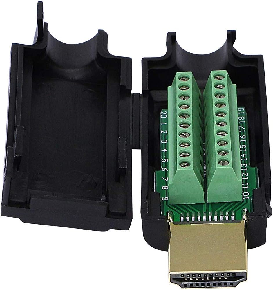 HDMI Solderless Adapter Gold Plated Extension Cable Connector Breakout Board with Plastic Cover Screwdriver W22849