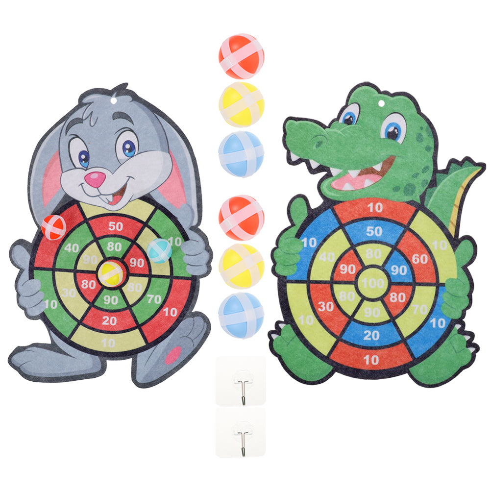 2 Sets Dart Board Game with Sticky Balls W55487