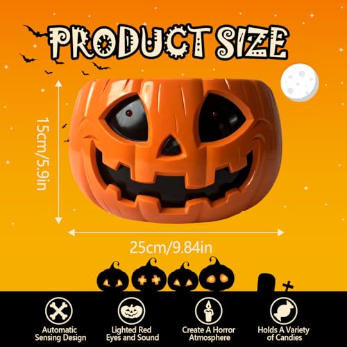 Animated Halloween Candy Bowl with Moving Skull Hand C8969