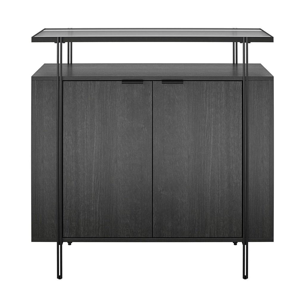 Black Oak Bar Cabinet L17763