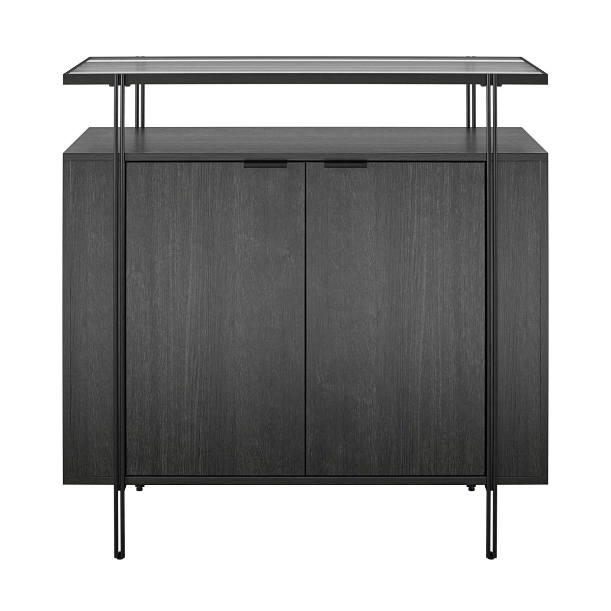 Black Oak Bar Cabinet L17763