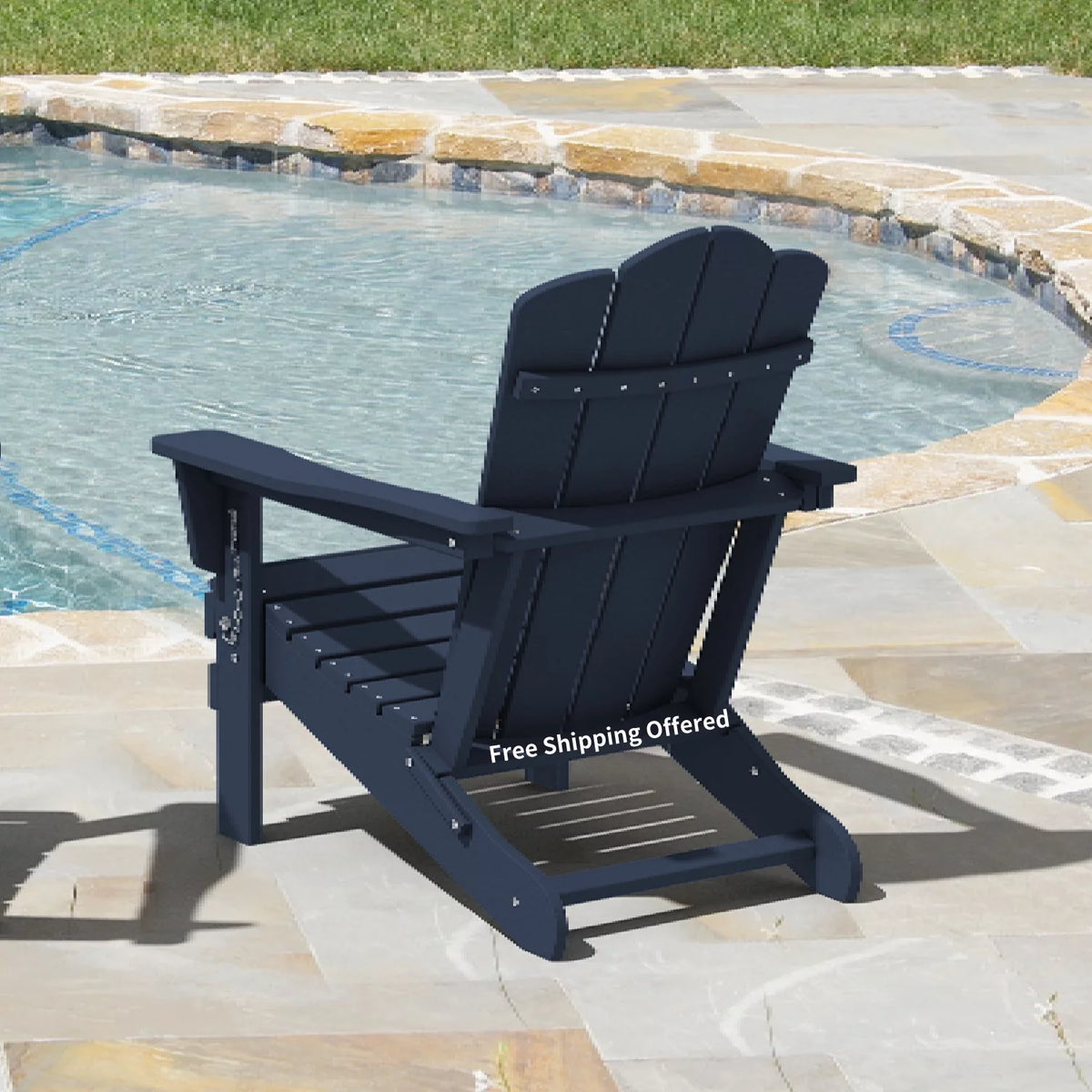 Navy Blue Folding Plastic Adirondack Chair G595