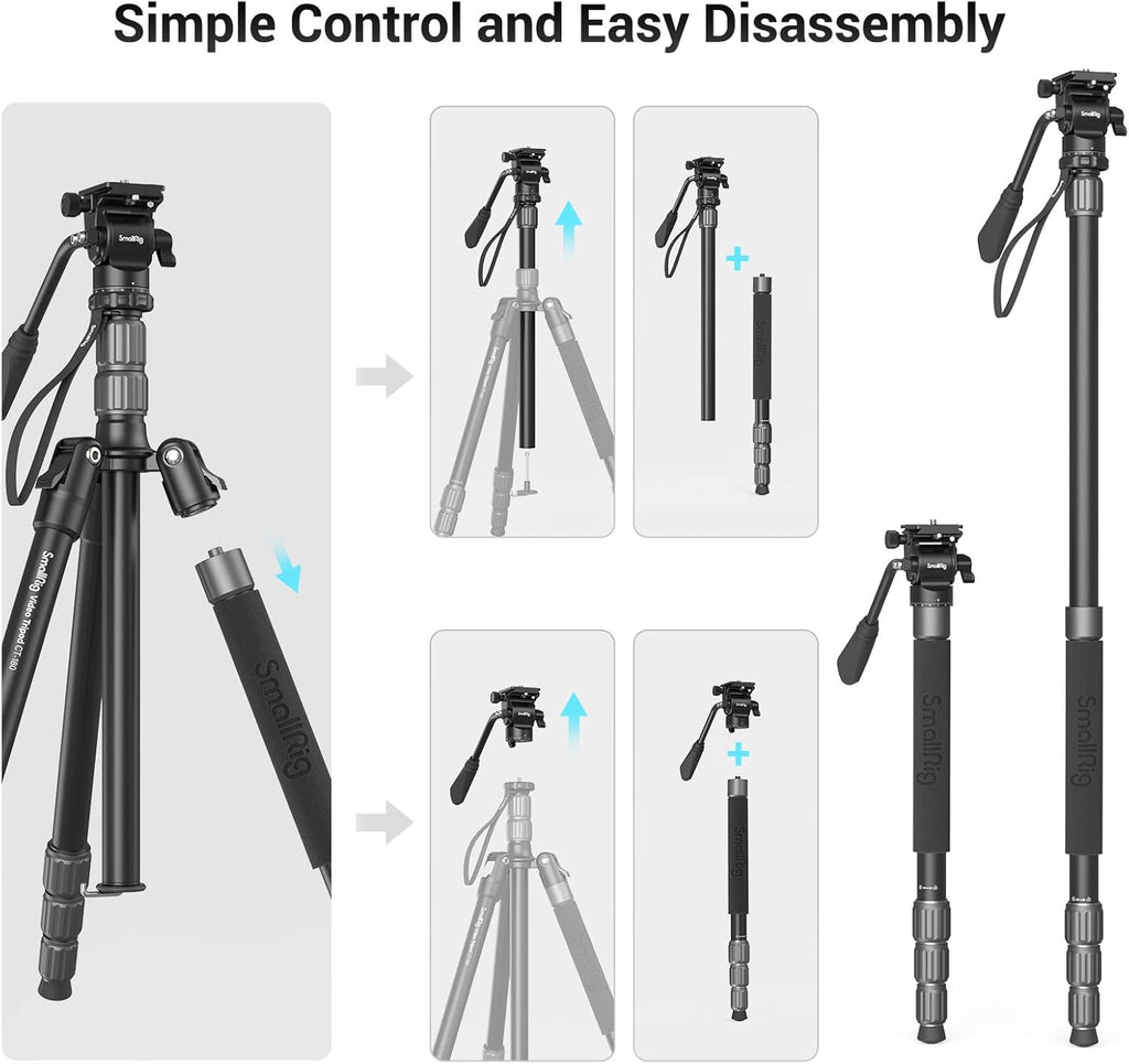 71" Aluminum Video Tripod with Fluid Head Q3162