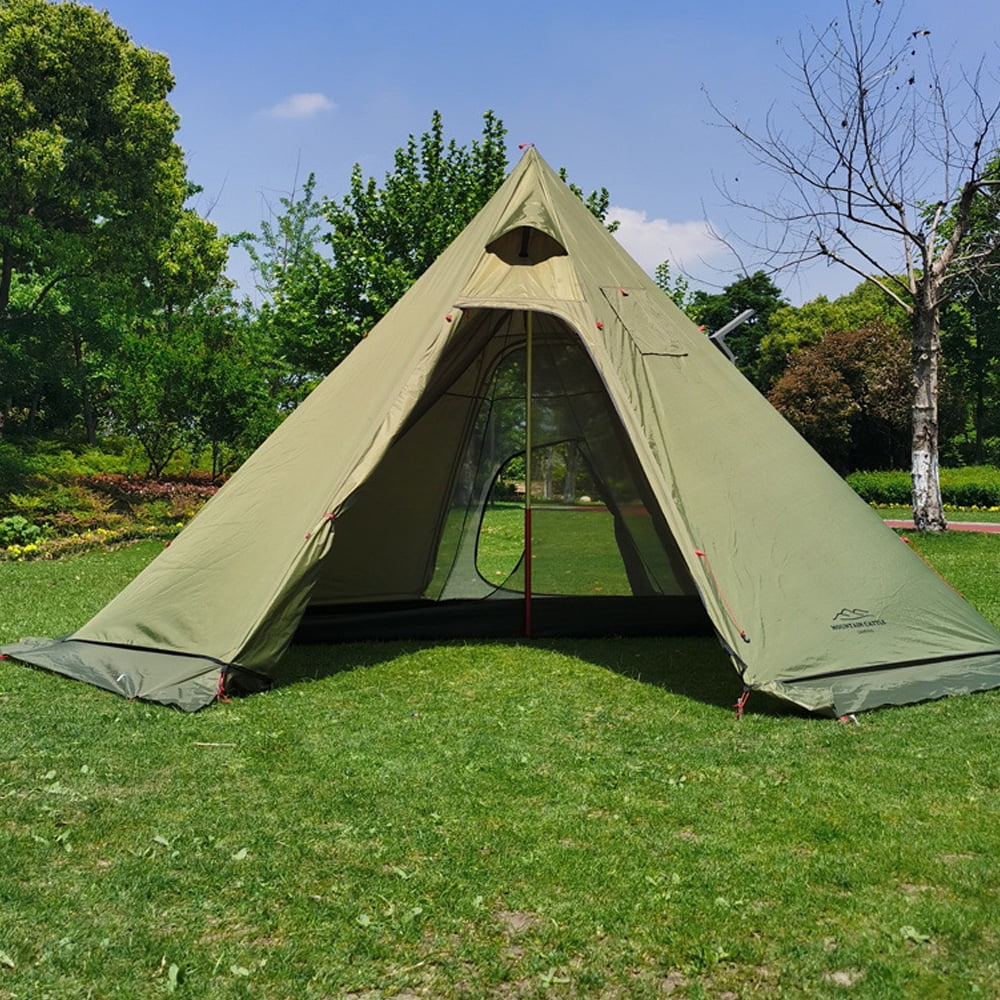 Camping Hot Tent 4-6 Person Tipi Tent with Stove Jack P5285