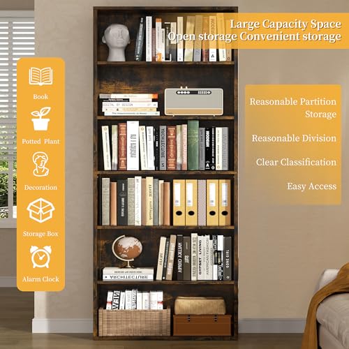 6-Tier Black Bookshelf Q457