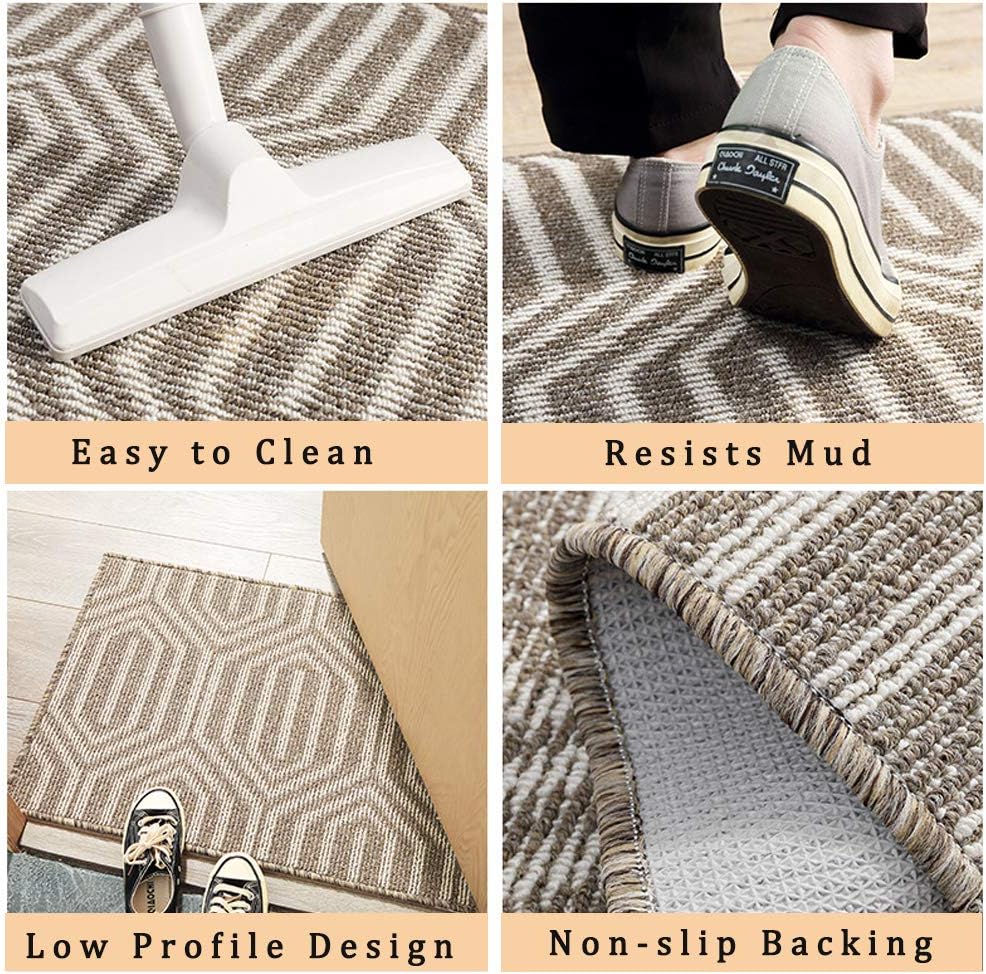 Gray 24 x 36 Inch Non Slip Indoors Doormat D9243