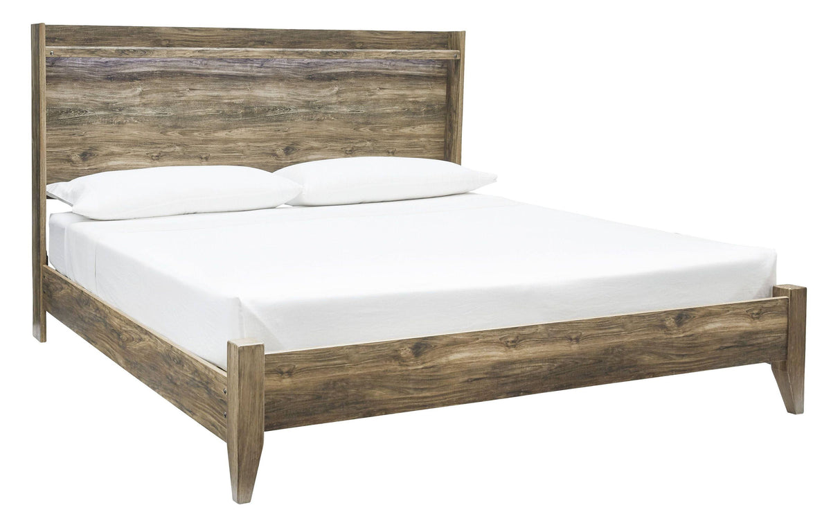 Brown King Panel Bed I8187