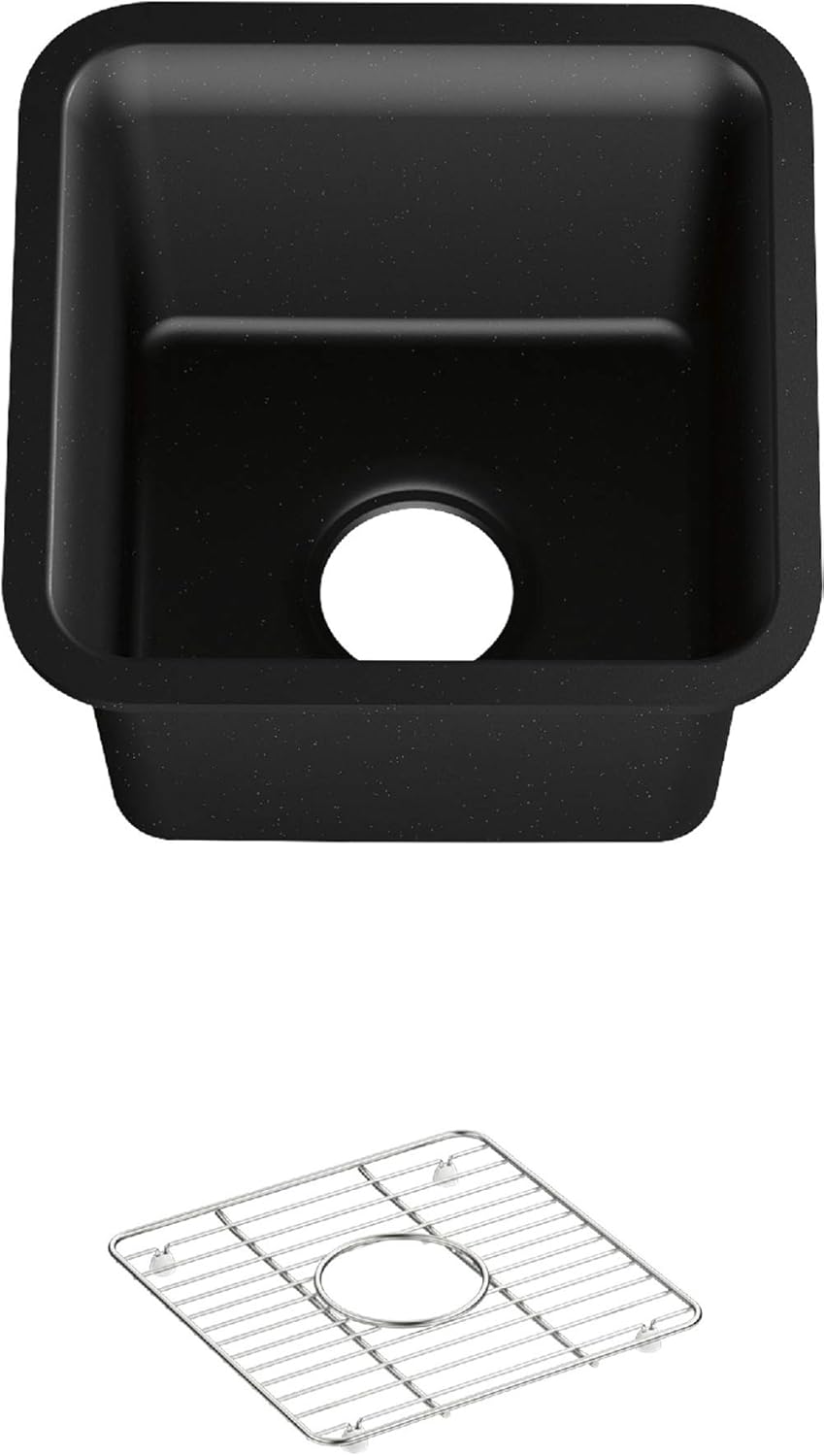 Matte Black 15 x 15 x 9-1/2 Neoroc under-mount bar sink N2623