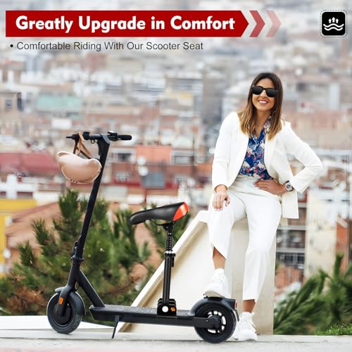 Foldable Adjustable Universal Scooter Seat Replacement with PU Cushion Aluminum Rod M43120