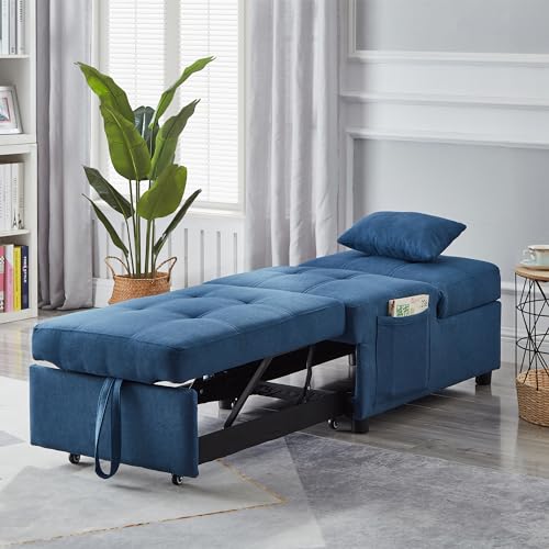 Brown PU Sleeper Sofa Chair Bed A279