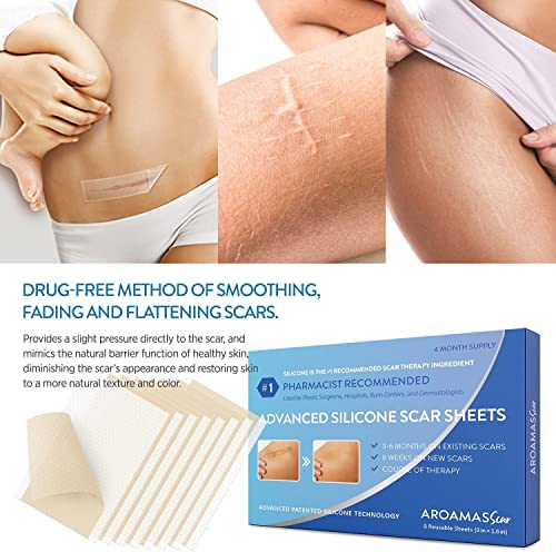 Soft Silicone Scar Sheets Strips, 8 Sheets G59382