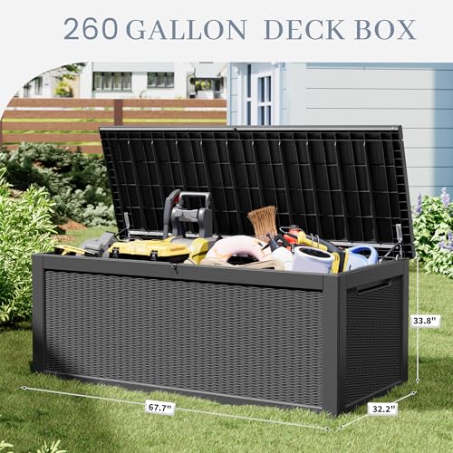 31 Gallon Outdoor Storage Box Waterproof Deck Box Y539479