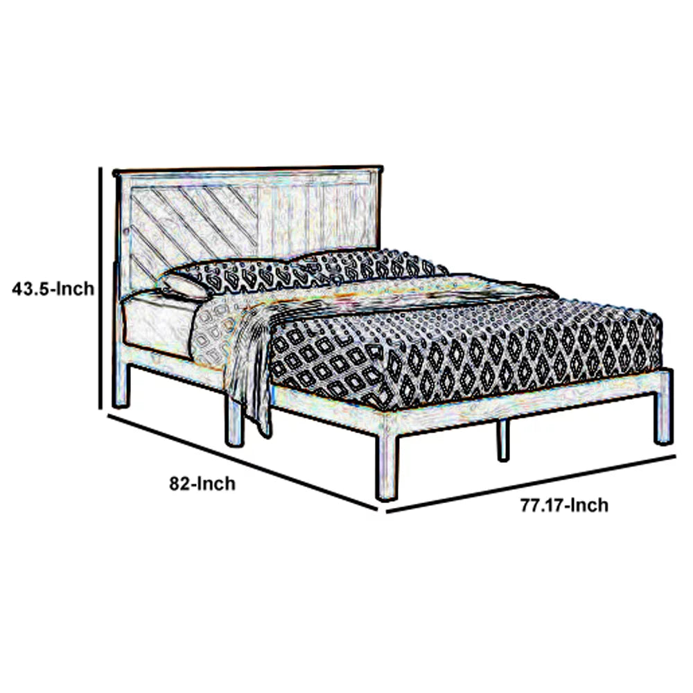 Solid Wood Platform Bed with Headboard King P491629