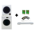 White 18lbs Washer 13lbs Compact Dryer Stackable Set O777342