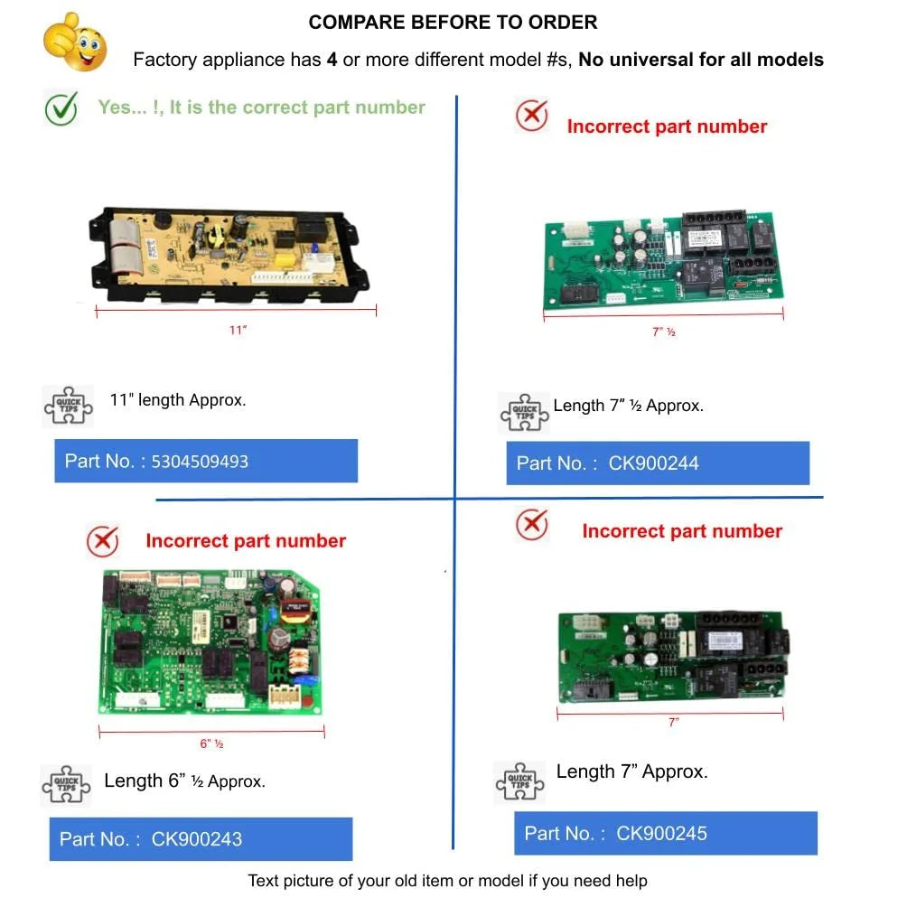 Range Oven Control Board 11" length V41779