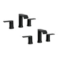 8 in. Widespread Double Handle Bathroom Faucet with Drain in Matte Black 2-Pack S349