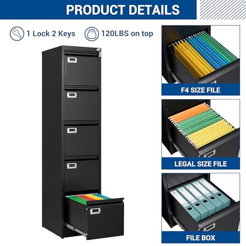 Black 4 Drawer Metal File Cabinet B9805