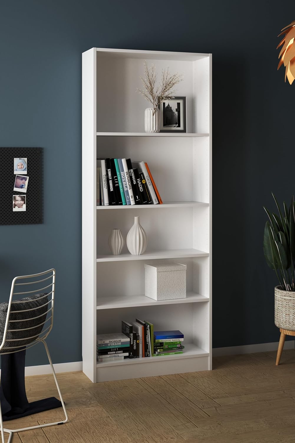 White 5 Shelf Bookcase J293188