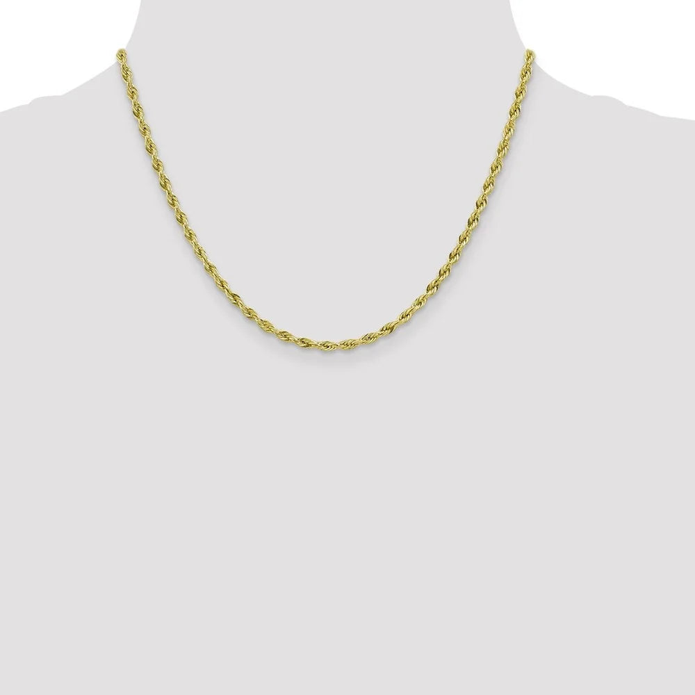 10K Yellow Gold Rope Chain Necklace 18" E4682
