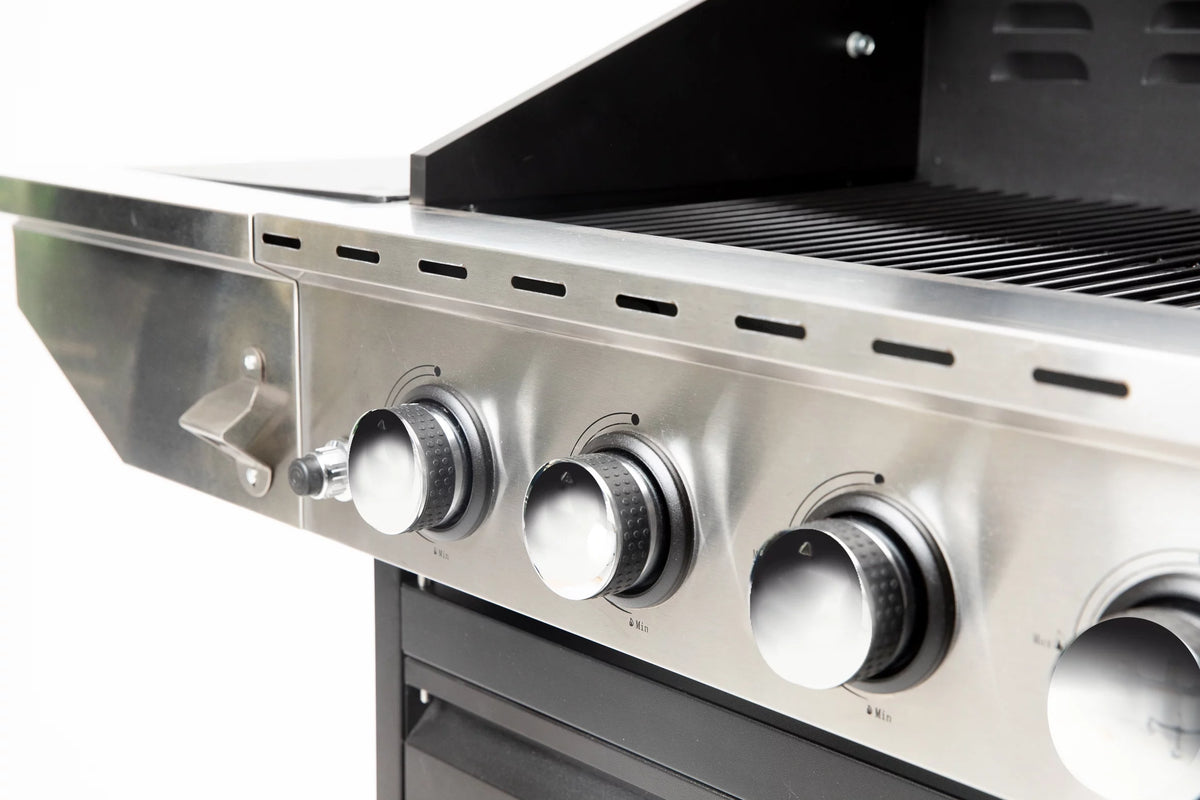 3-Burners Propane Gas Grill with Side Burner & Thermometer Stainless Steel W2622