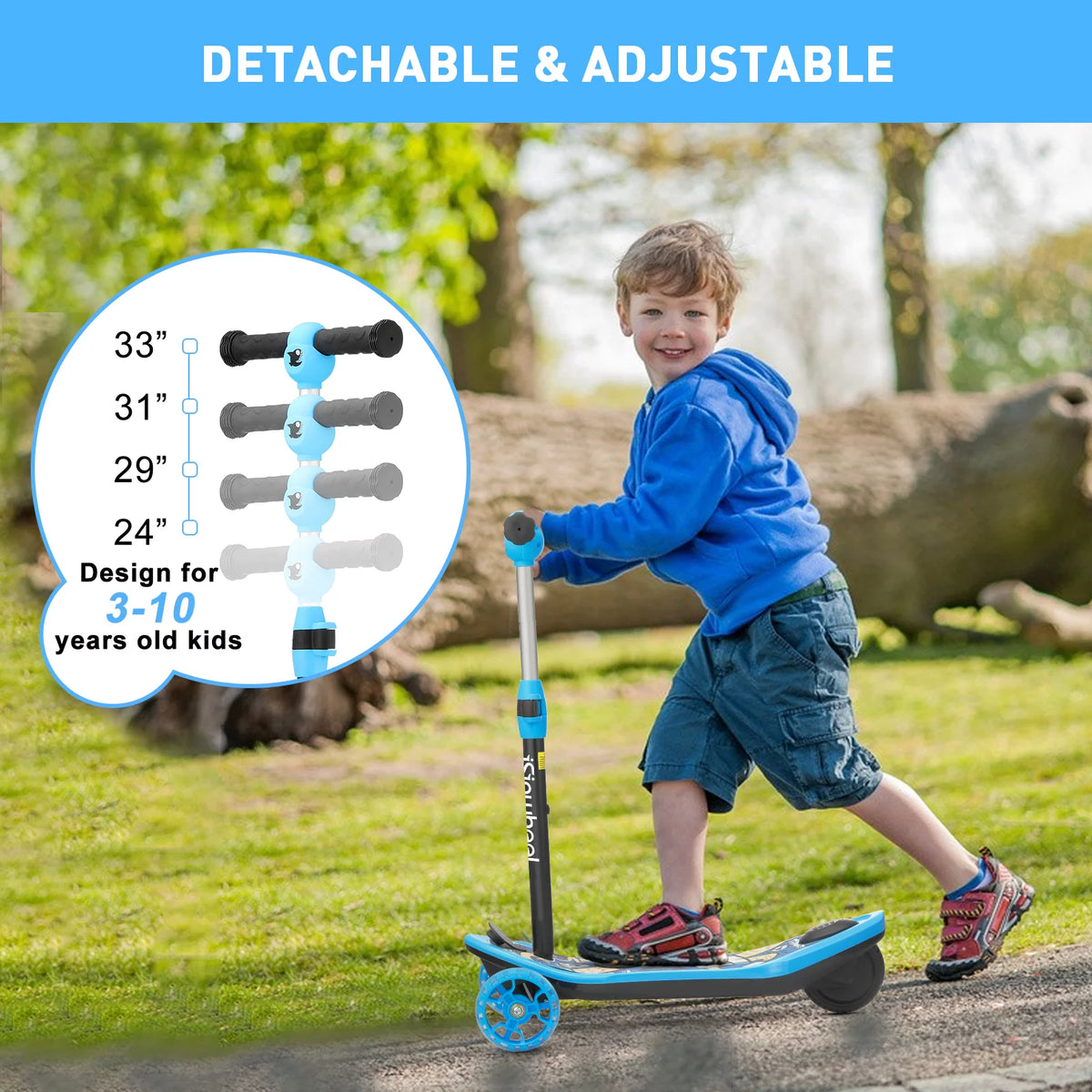 3 Wheel Electric Scooter with Flashing Wheels P3444