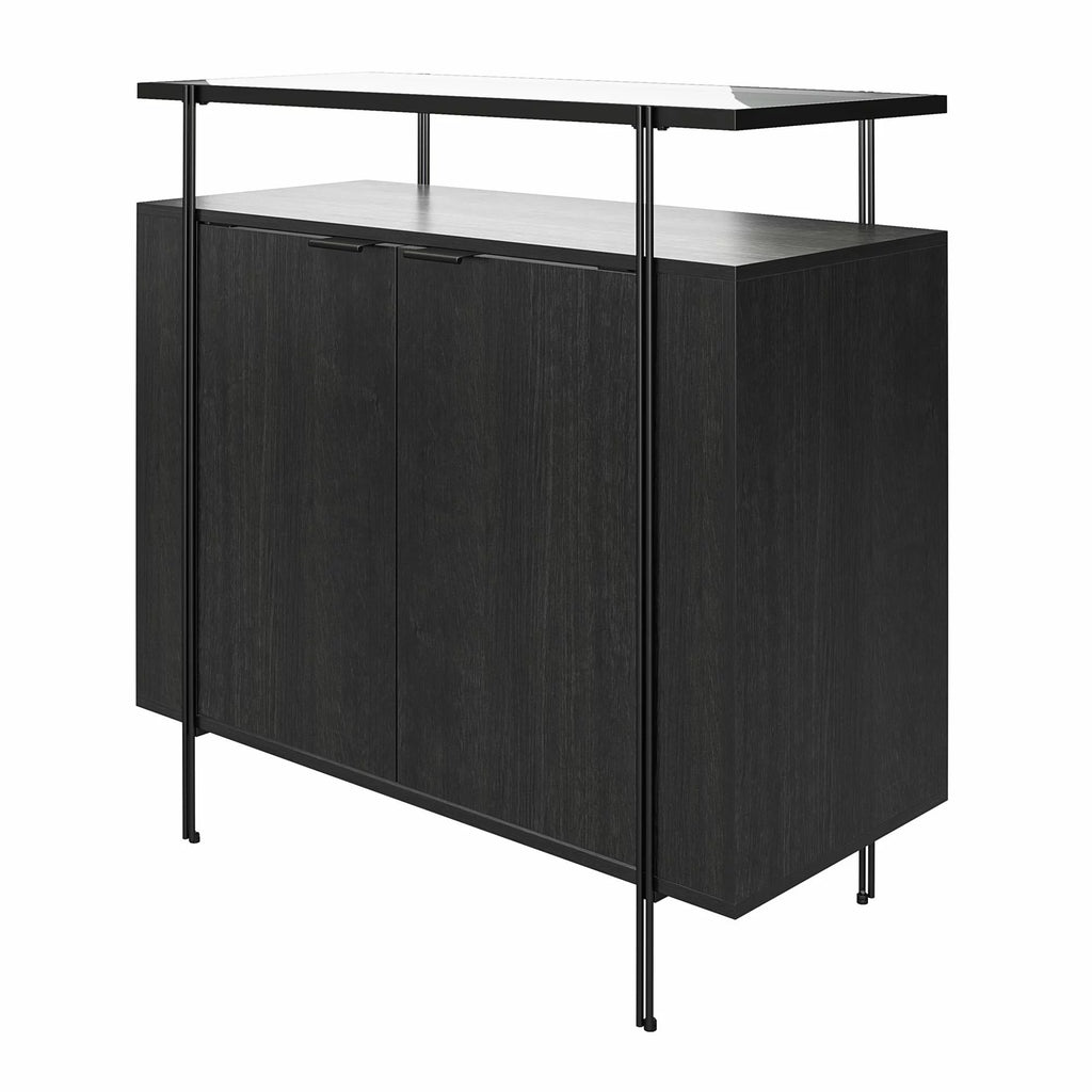 Black Oak Bar Cabinet L17763