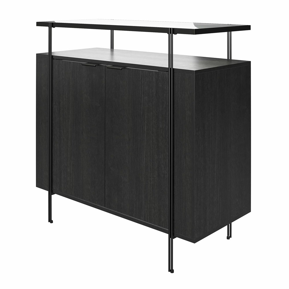 Black Oak Bar Cabinet L17763