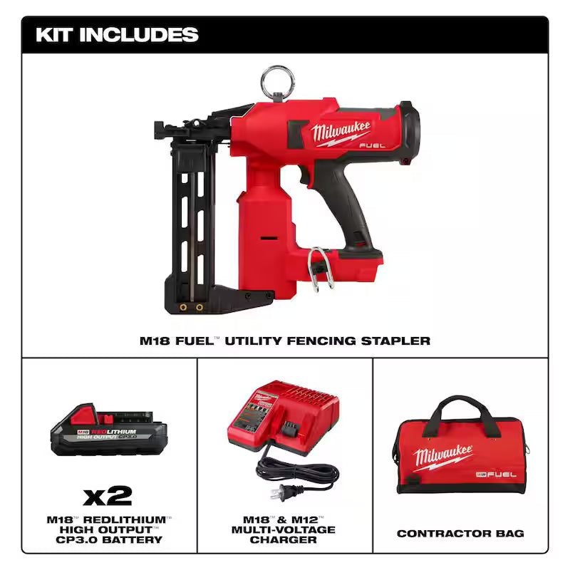 18-Volt Lithium-Ion Brushless Cordless Utility Fencing Stapler Nailer Kit I6493