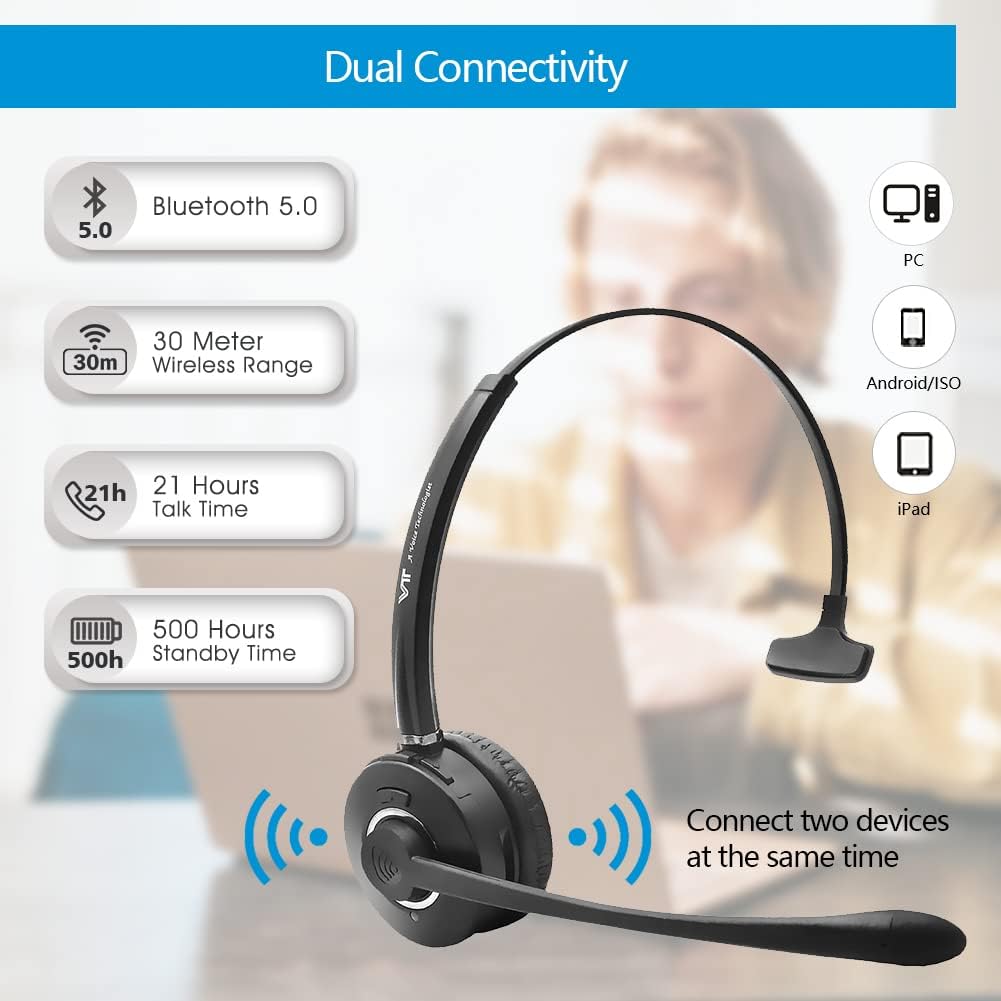 Bluetooth Headset with Noise-Cancelling Microphone J33320