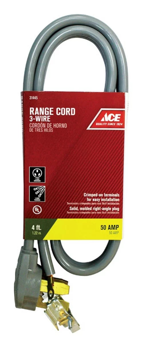 4 ft. Gray Flat Range Cord V22878