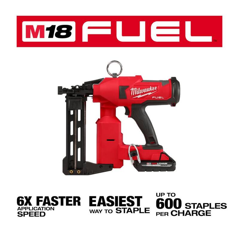 18-Volt Lithium-Ion Brushless Cordless Utility Fencing Stapler Nailer Kit I6493