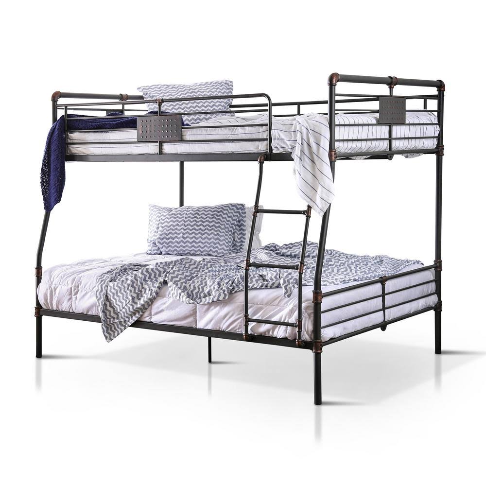 Black Full Over Queen Metal Bunk Bed L4711