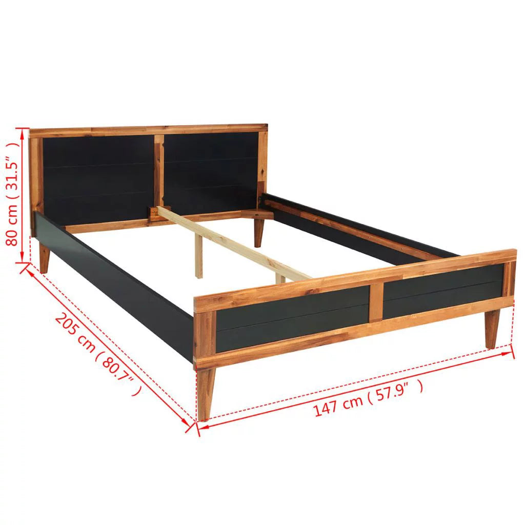 Black Solid Acacia Wood Bed Frame A8206