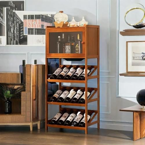 Freestanding 4 Tier Wine Rack Corner Cabinet D874