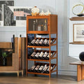 Freestanding 4 Tier Wine Rack Corner Cabinet D874
