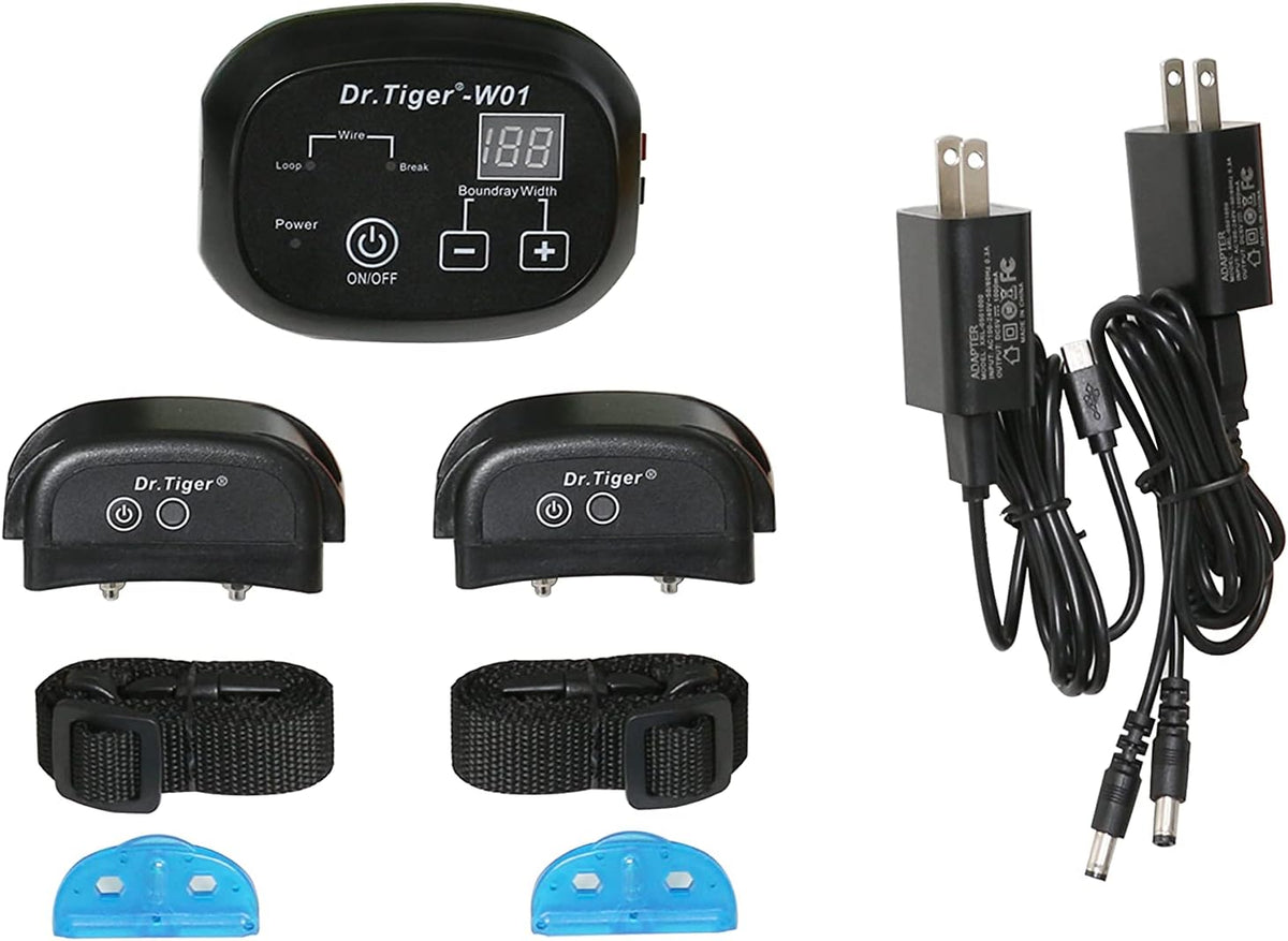 Black Wireless Pet Barrier with 2 Receiver Collars G302