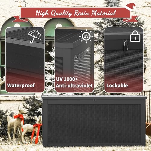 31 Gallon Outdoor Storage Box Waterproof Deck Box Y539479