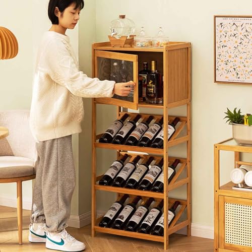 Freestanding 4 Tier Wine Rack Corner Cabinet D874
