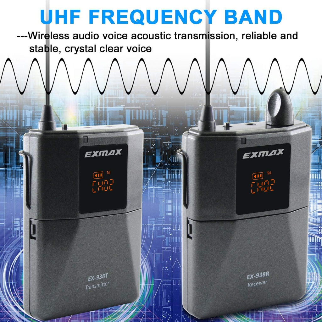 UHF Wireless Voice Audio Transmission System - 1 Transmitter & 10 Receivers Q555