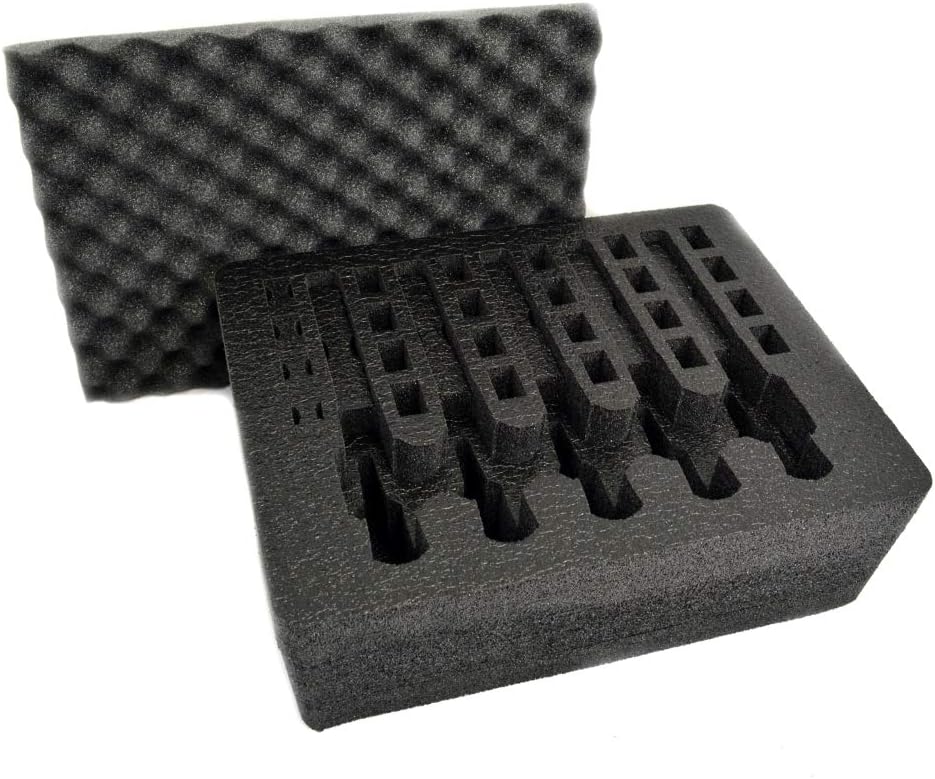 2 Piece Set Pre-Cut Polyethylene Foam Insert for Pelican 1550 Case B7714