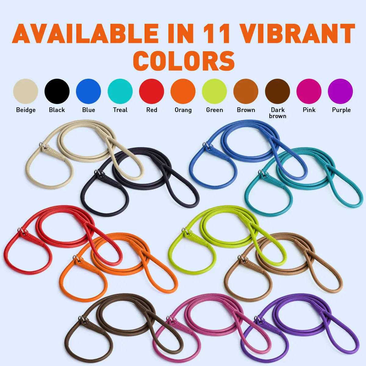 Leather Round Slip Lead O888