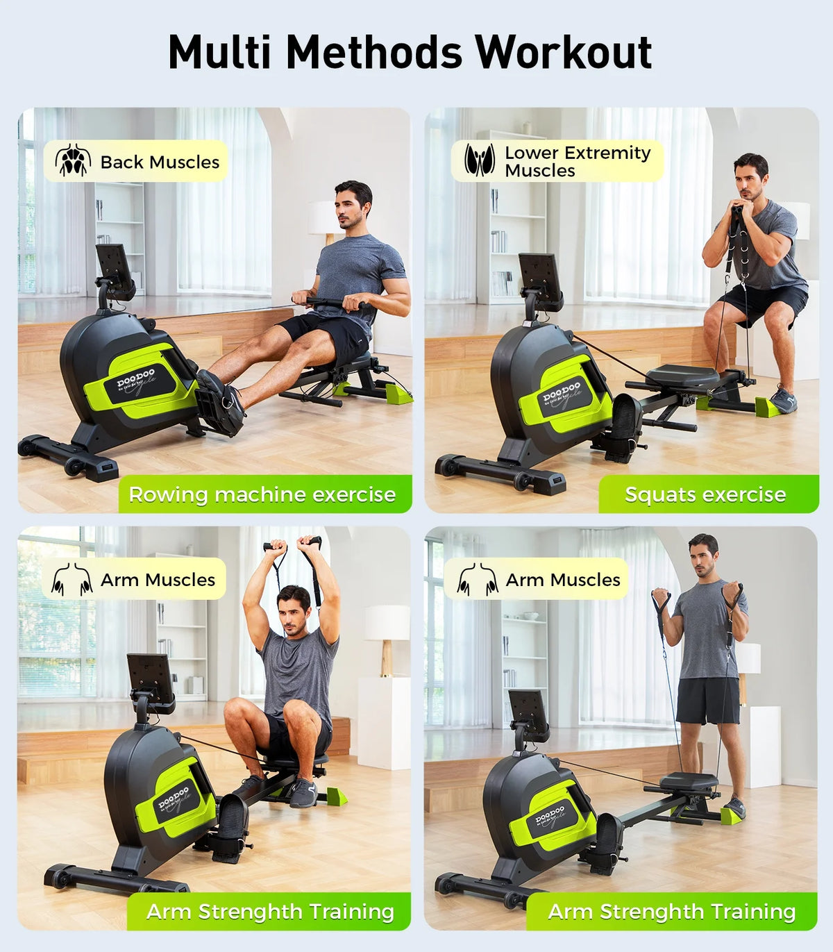 350 LB Capacity Foldable Magnetic Rowing Machine A88404