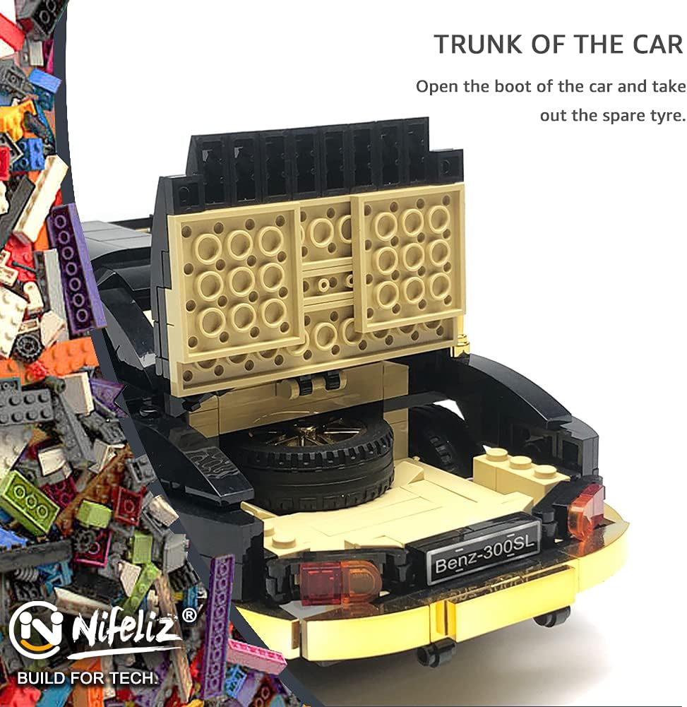 Retro Sports Car 1:14 Scale Building Blocks Set (886 Pcs) E414