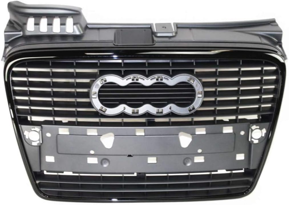 Chrome Shell with Black Insert Grille Assembly for Audi A4 E689265