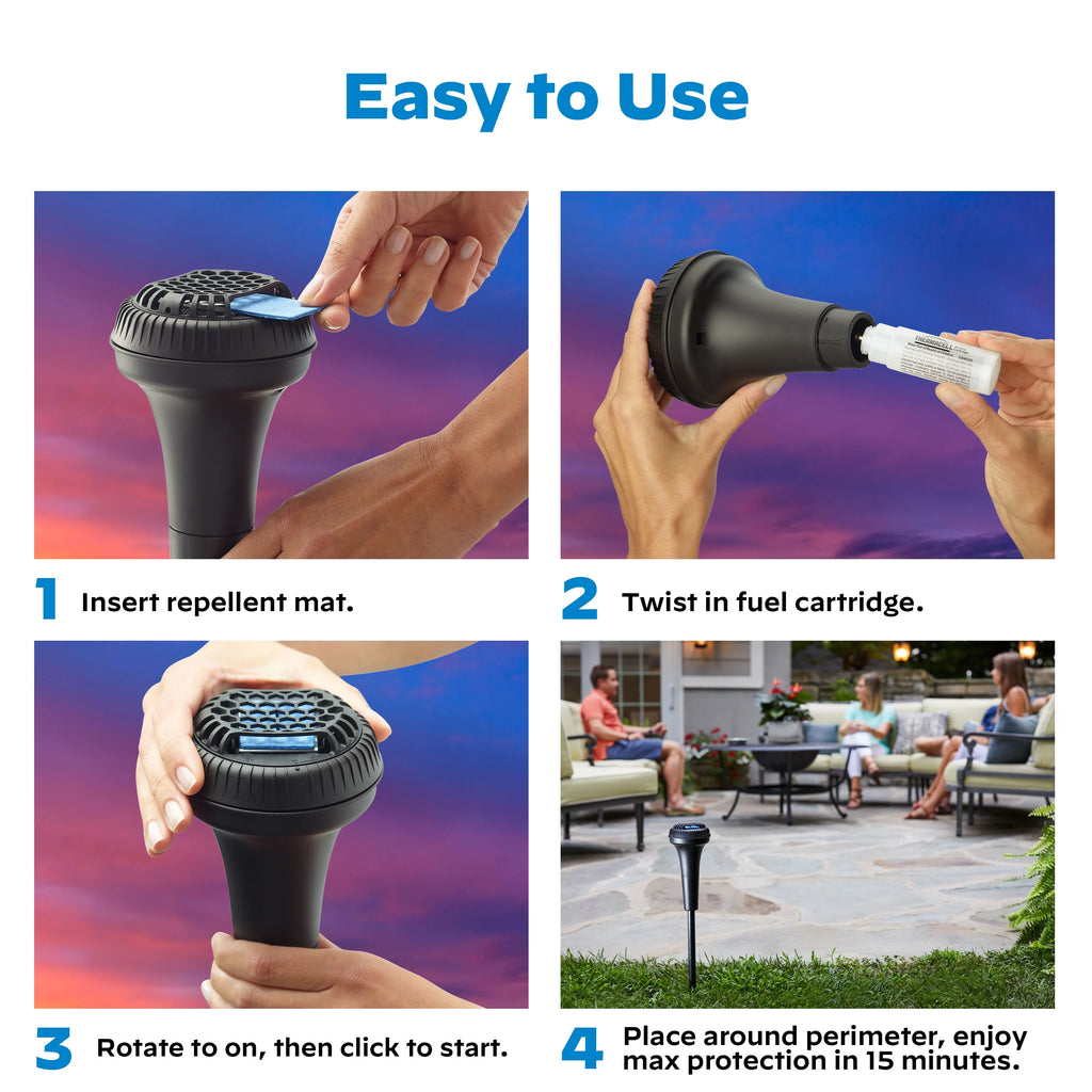 Mosquito Repellent Perimeter System with 2 Fuel Cartridges U93679